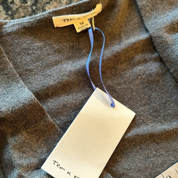 Ter a rose gray long knitted cardigan NWT M - Picture 12 of 12